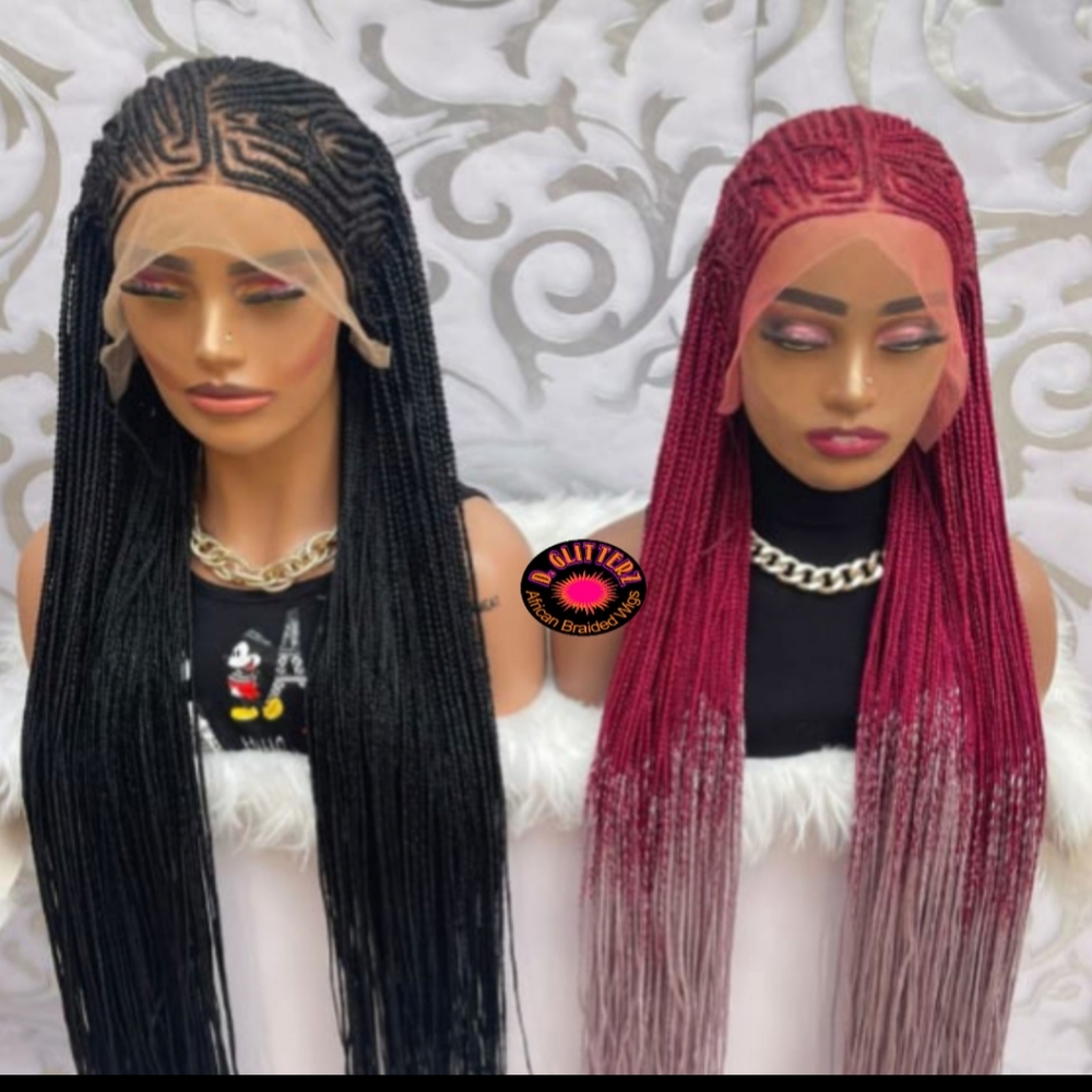 AFRICAN BRAIDED  CONROW WIGS  ON 13*6 LACE CLOSURE 45"